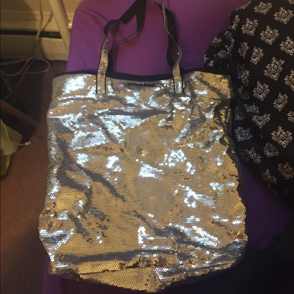 Victoria's Secret silver tote bag