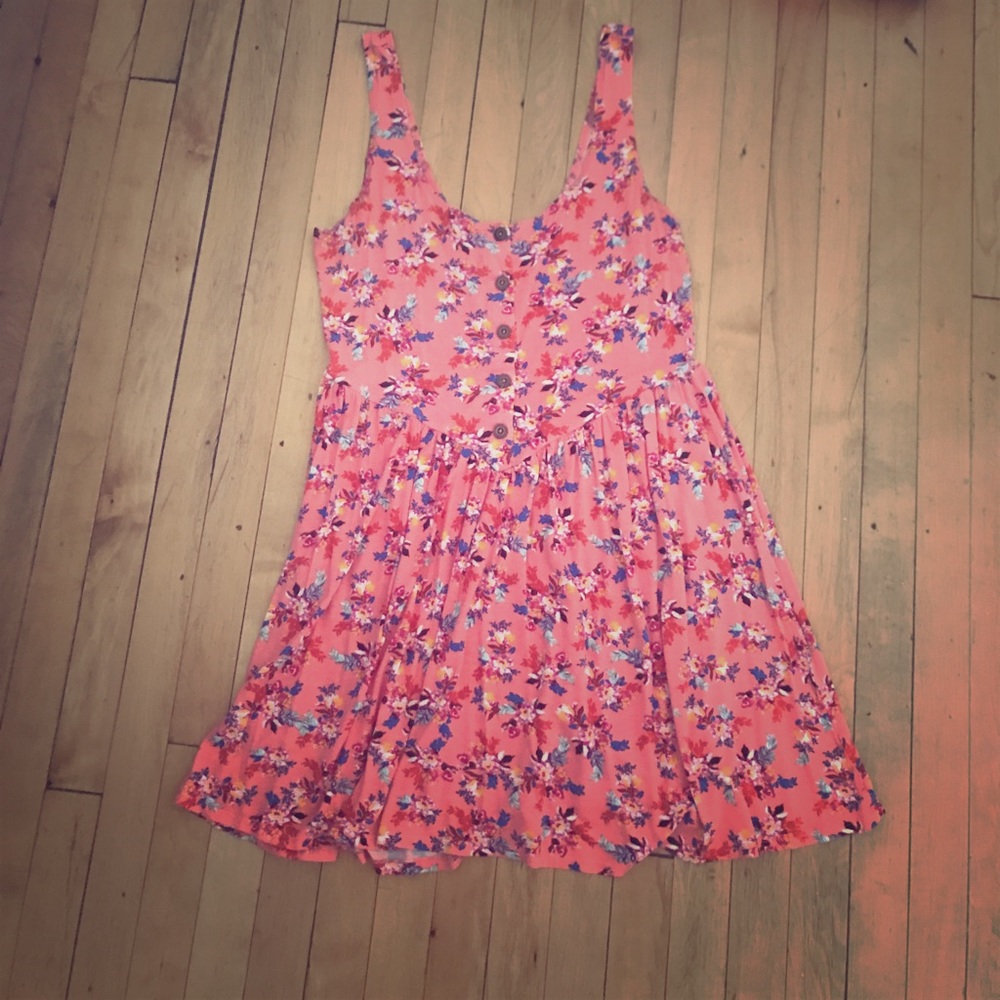 Floral button down A line dress