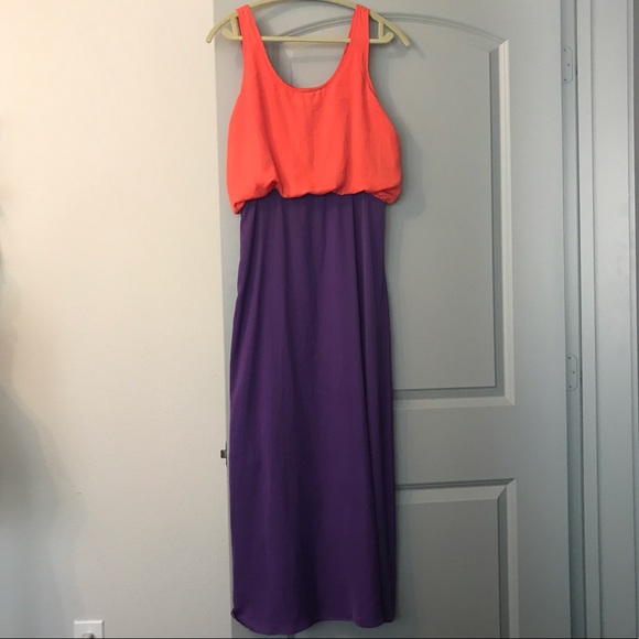 Tinley Road Piperlime Orange Purple Maxi Dress S - Picture 2 of 4