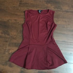 Burgundy peplum top