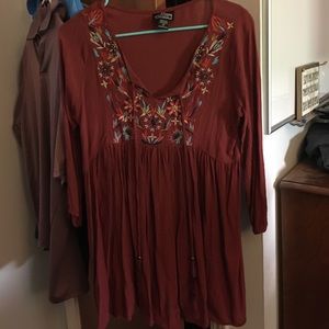 Francesca's boho style dark orange dress