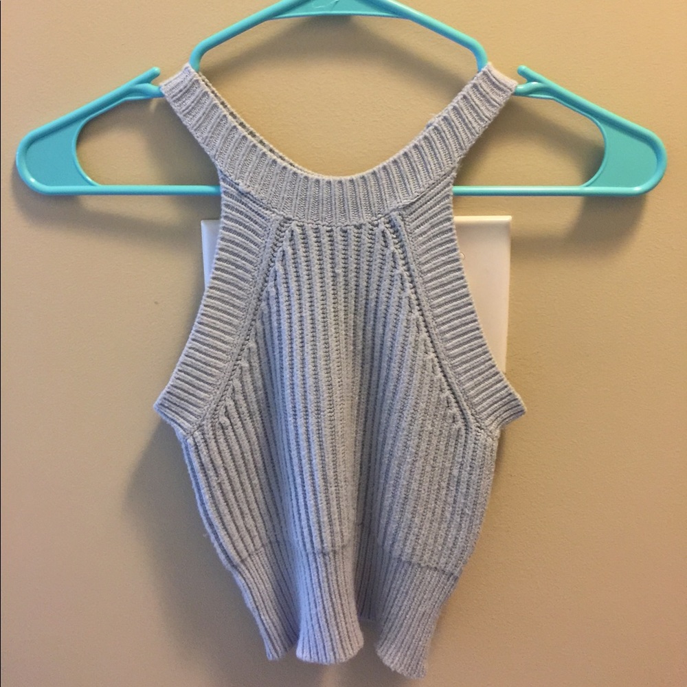 Brandy Melville knit crop top in sky blue