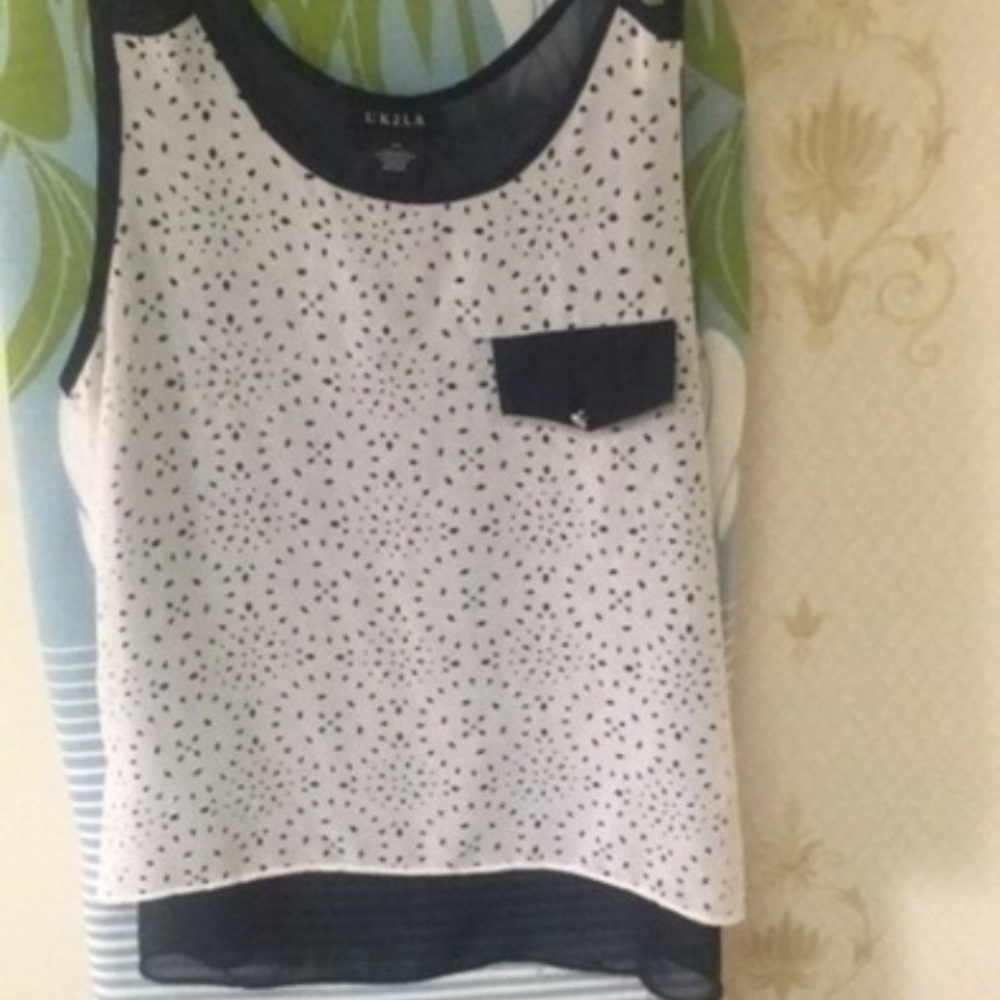 Sheer Navy and White Top