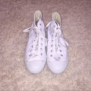 All White Leather Converse