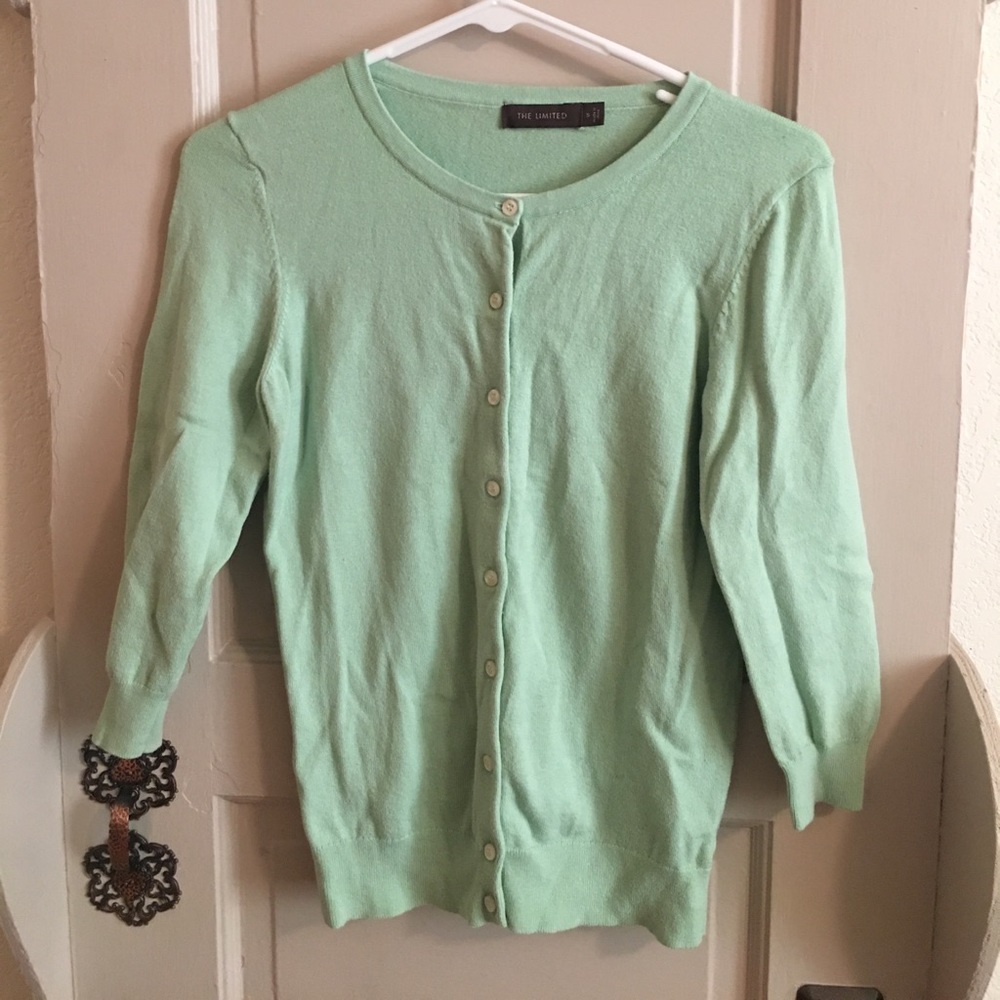 Adorable mint green cardigan with matching cami