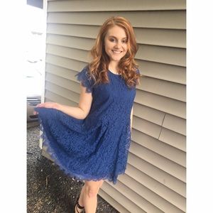 Free People lace blue dress
