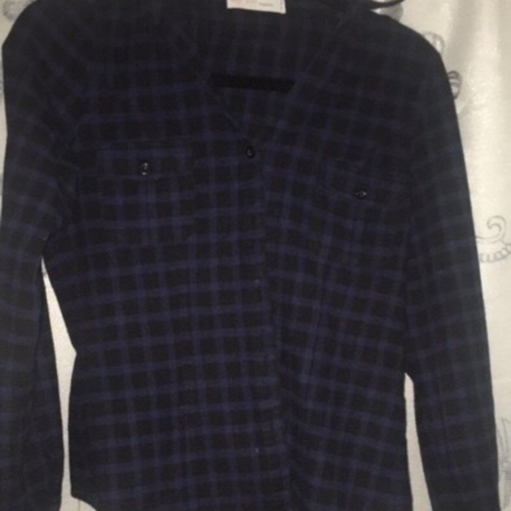 Plaid Navy Blue Flannel