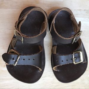 Brown Leather Salt Water Toddler Sandals