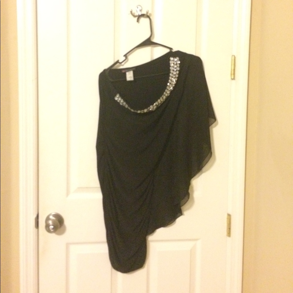 Rhinestone One Shoulder Body Con Dress