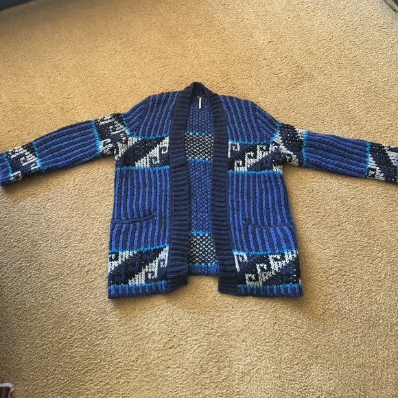 Free People Wool Tribal Print Cardigan - Picture 1 of 4