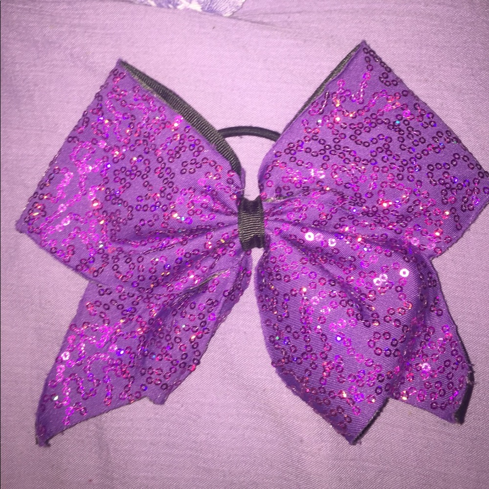 Purple sequenced cheer bow