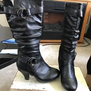 Black high heel boots