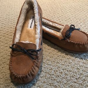 Brand new moccasin slippers. Size 9.