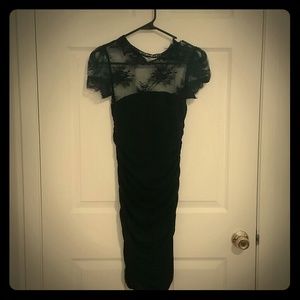 Rugby black lacy mock neck dress