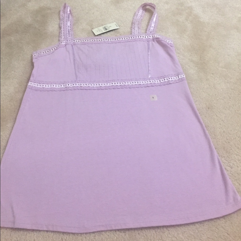 NWT cute lavender tank with lace straps