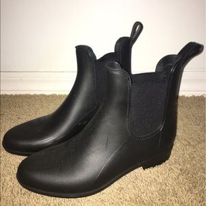 Jcrew black rain booties