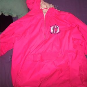 Cheer pink rain jacket