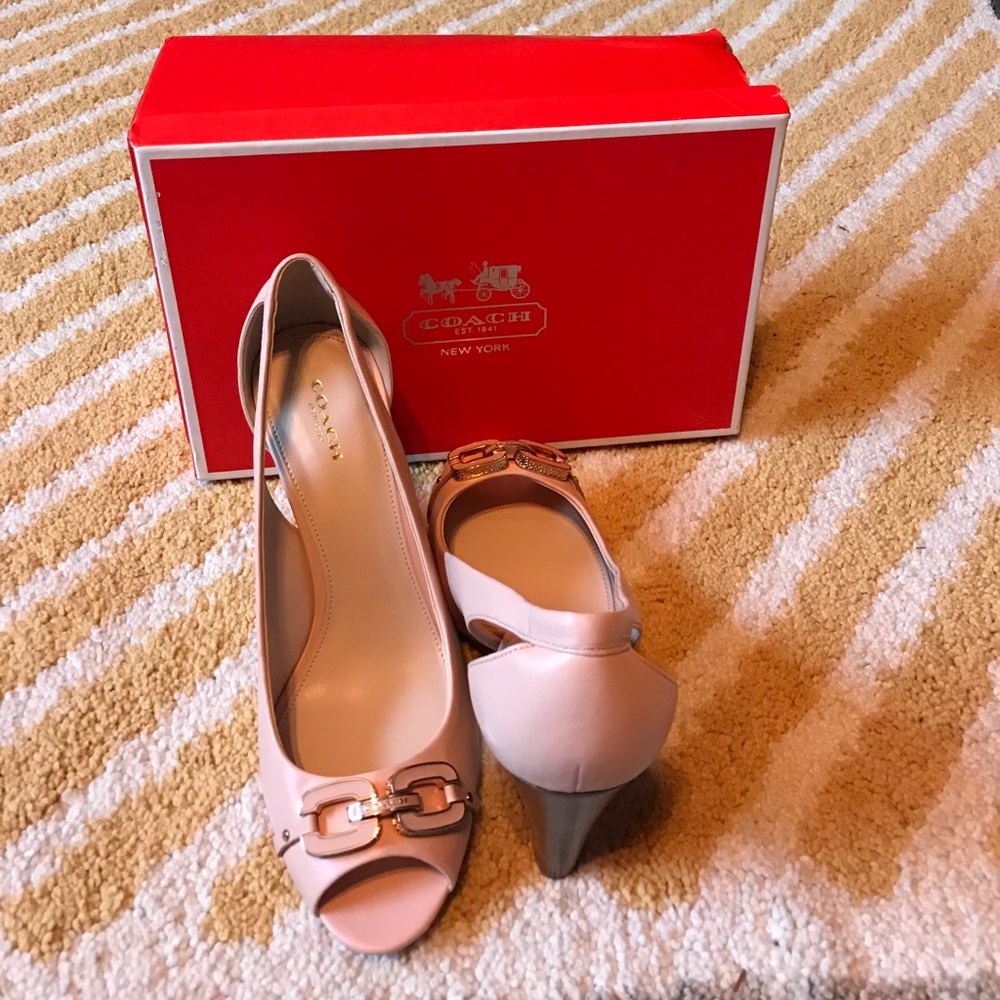 Authentic Coach peep-toe Wedge