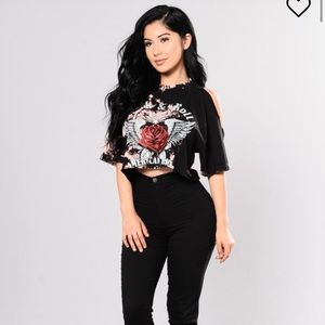 Rock tee crop top