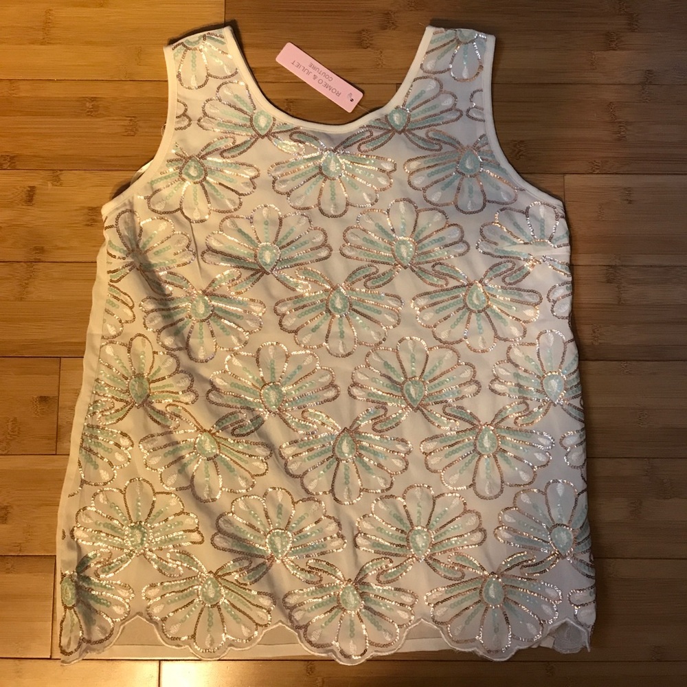 Romeo & Juliet Couture sequin tank NWT