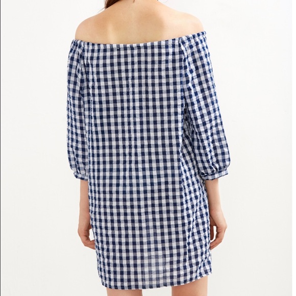 Gingham Off The Shoulder Dress - Picture 3 of 5