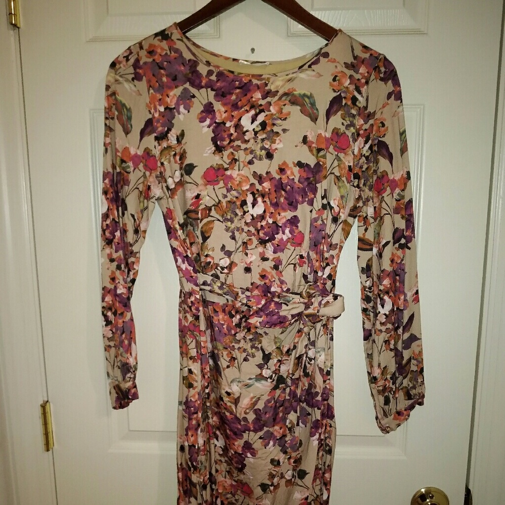 Floral wrap dress.