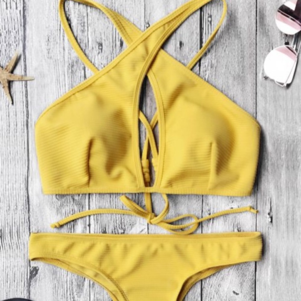 Yellow Cheeky Bikini Set