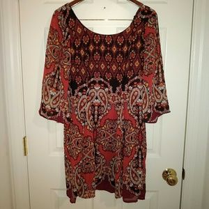 Sheer sleeve dress tunic