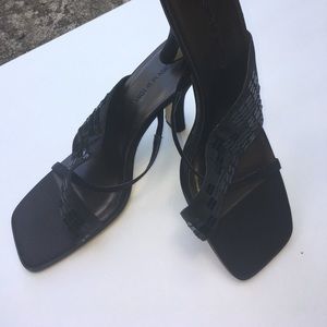 Strappy black heels