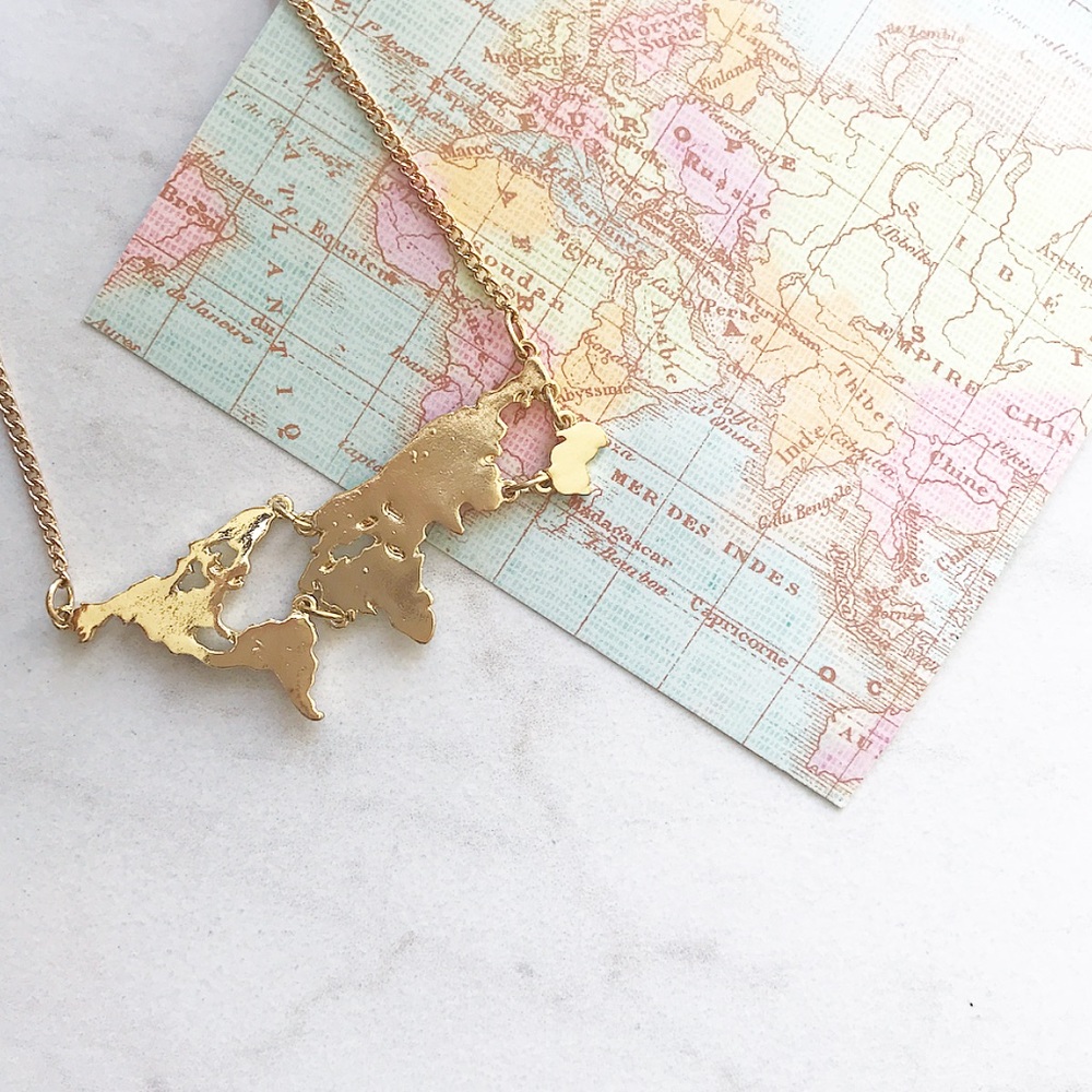 Map Pendant Necklace. - Picture 2 of 3