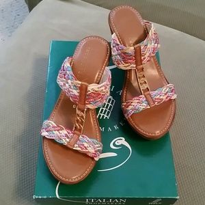 Italian Shoemakers Multi-color wedge sandals