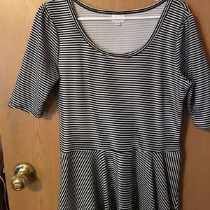 EUC black & white striped Lularoe Nicole