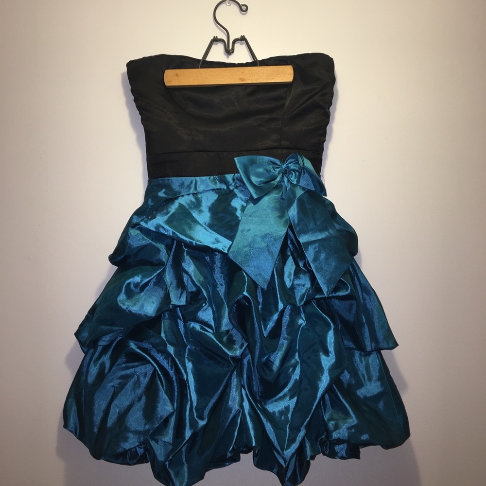 Blue and black, cocktail dress