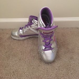 Pastry! Silver and purple high top sneakers