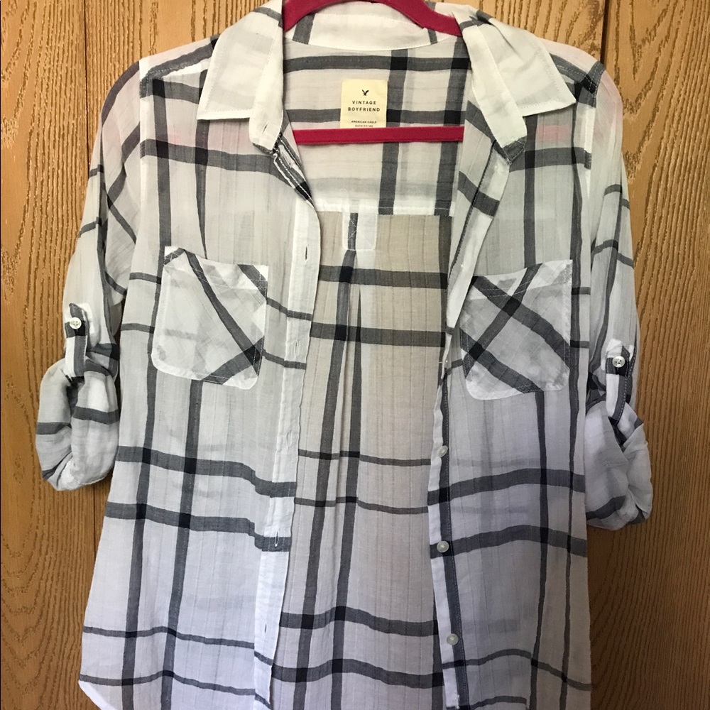 American Eagle Plaid Top