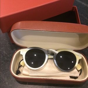 NEW Illesteva Dark Matte Horn Leonard Sunglasses