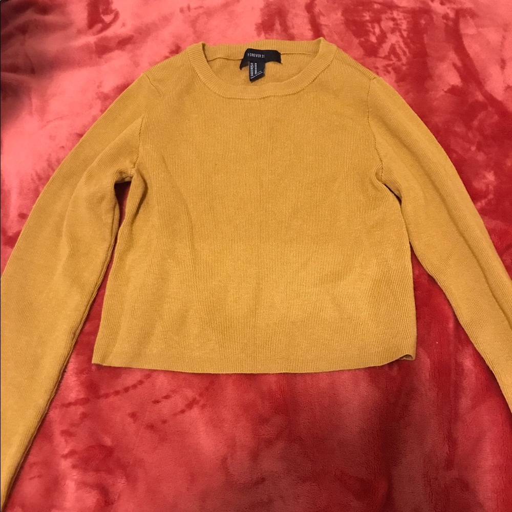 Mustard color forever 21 crop top