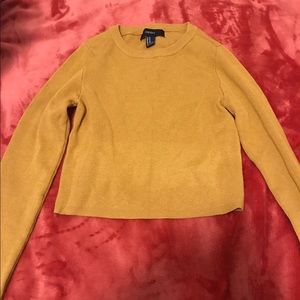 Mustard color forever 21 crop top