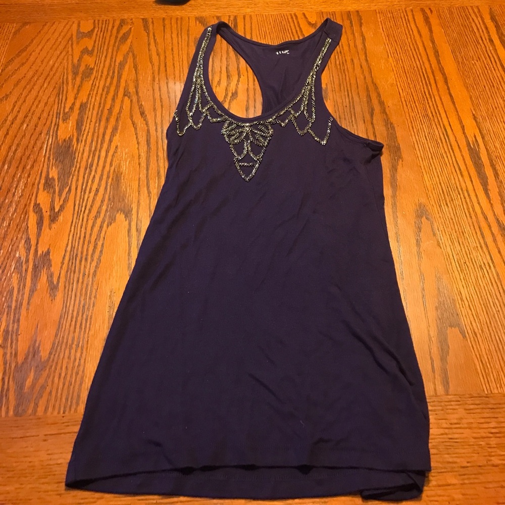Purple tank top with beading