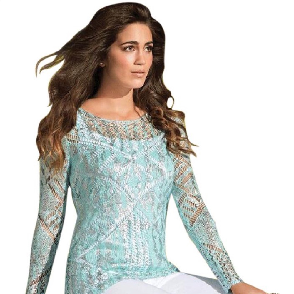 Aqua silver tunic