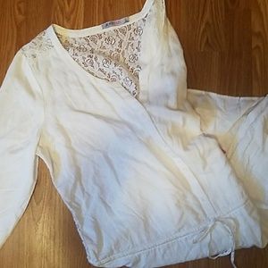 White romper with lace back
