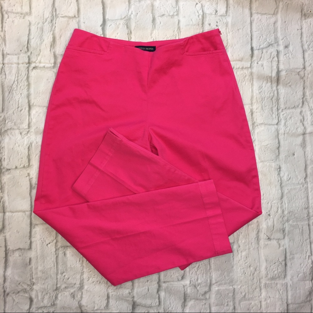 Boston Proper Cropped Pants, Magenta Size 10P