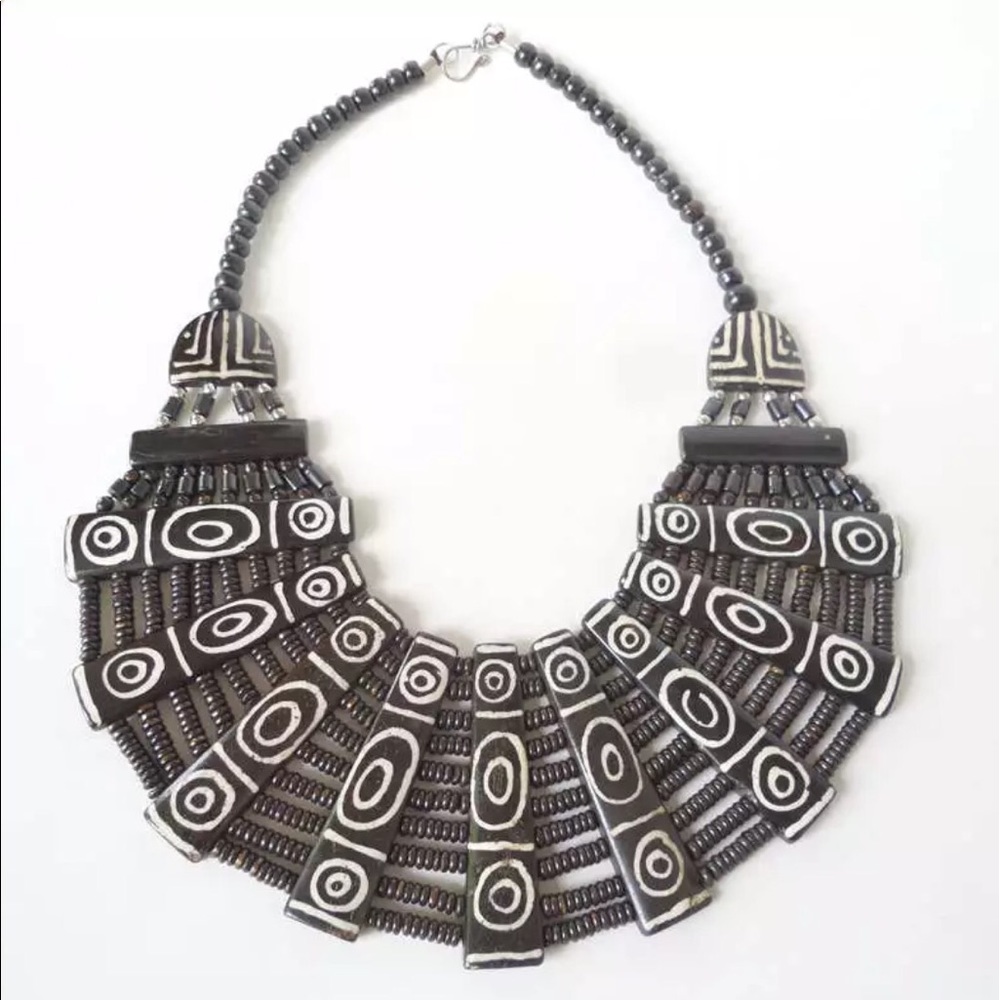 African yak bone Big Fan Necklace