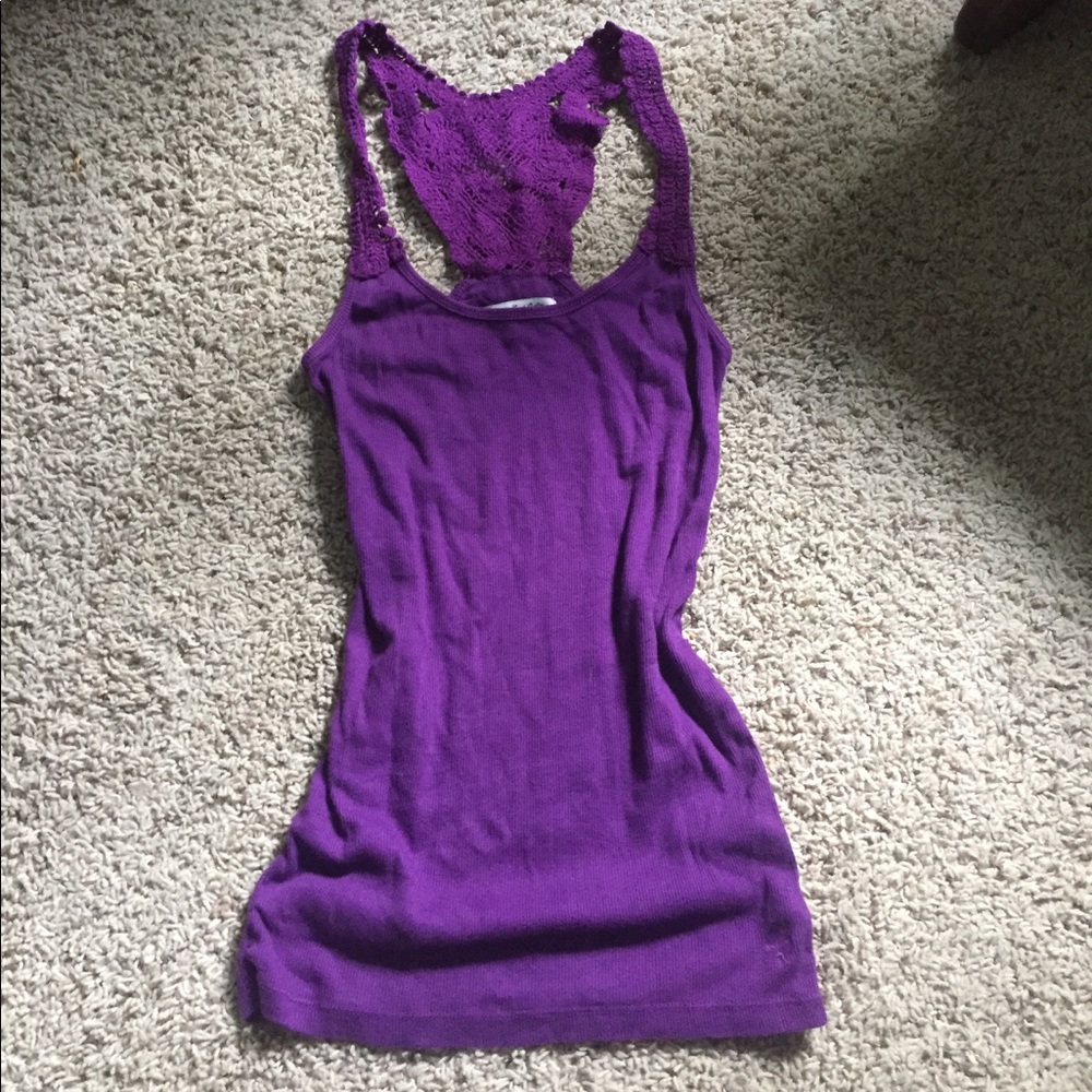 American Eagle 🦅Purple Crochet Racerback Tank Top