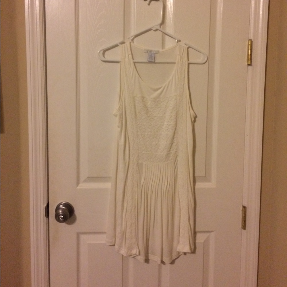 White sleeveless top