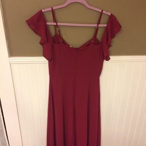 NWOT Full length wine/burgundy bridesmaid dress