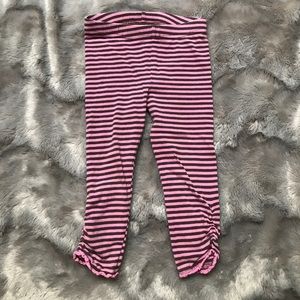 Striped leggings genuine kids ruched &lace cuff