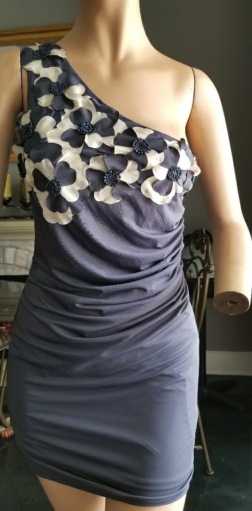 Forever 21- One shoulder, flower embellished,