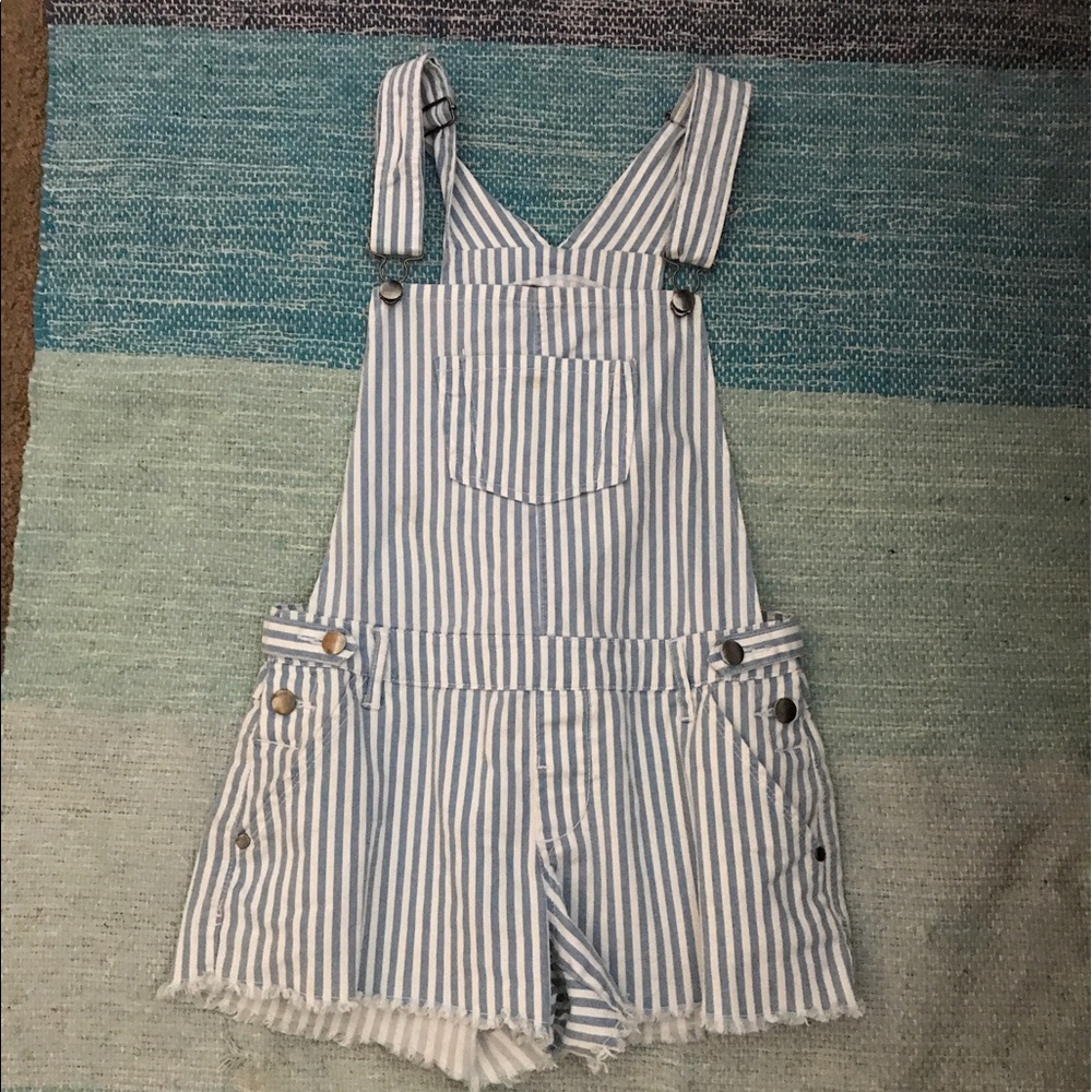 Blue stripped overalls