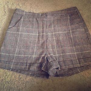 Plaid woven shorts